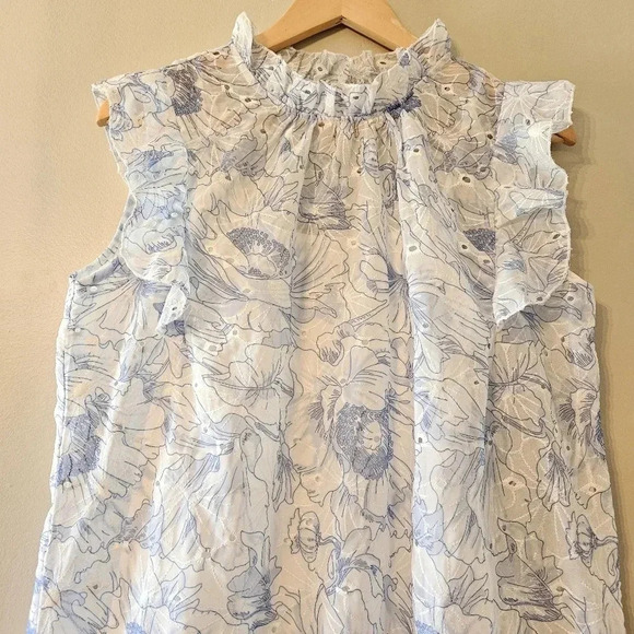 Joie Women's Eyelet Ruffle Floral Print Sundress Feminine Mini Dress Size M. - Picture 6 of 16